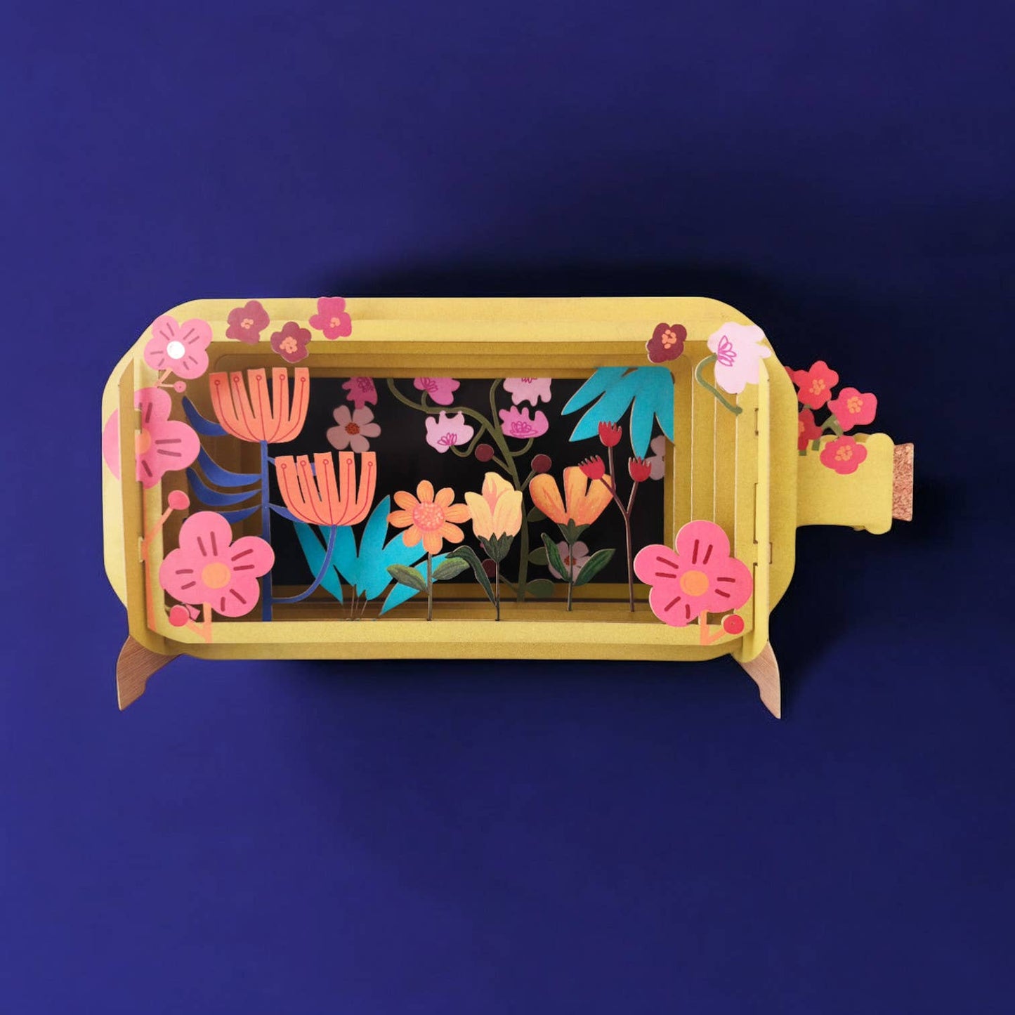 Felicitare 3D Message in a Bottle, Grădină de flori