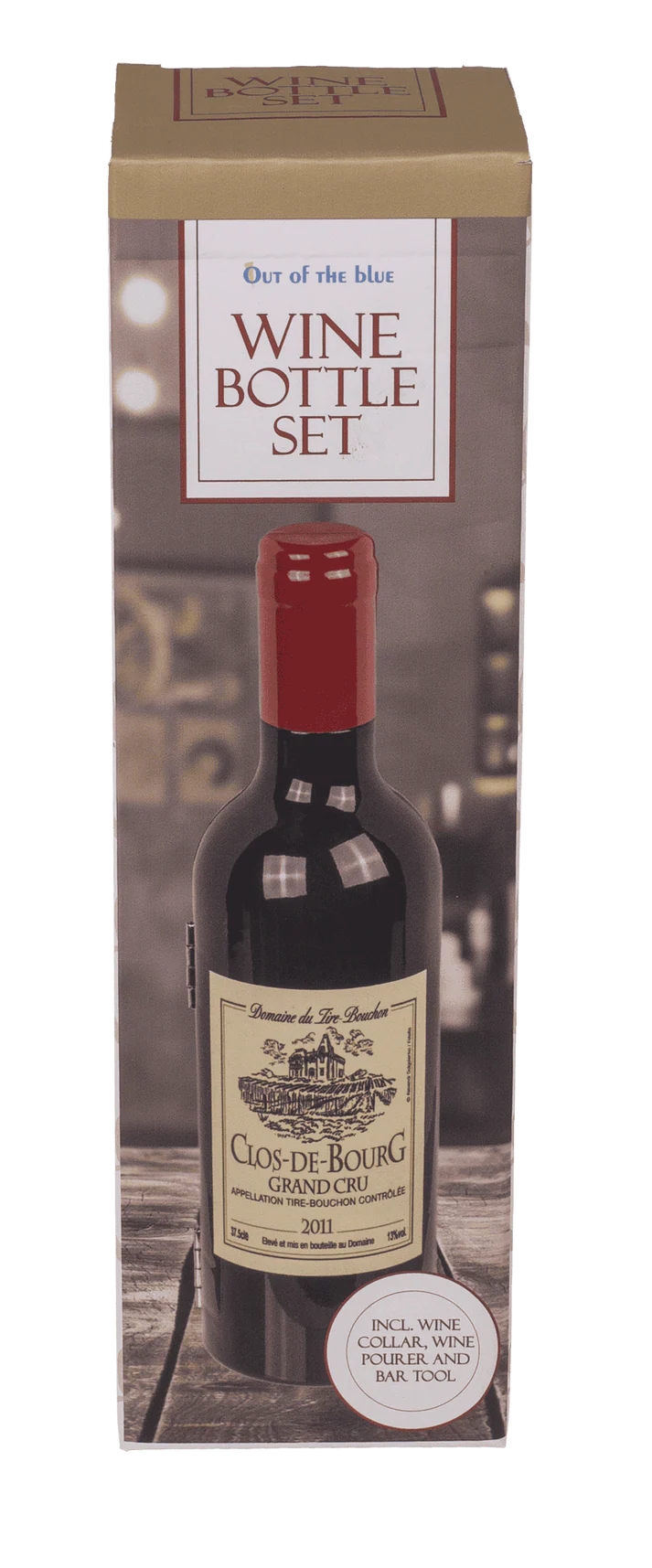 Set desfăcător pentru vin, în formă de sticlă, cu 3 accesorii