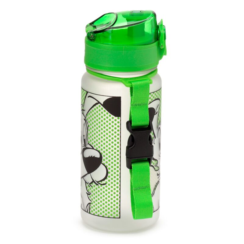 Sticla de apa pop top, pentru copii, cățelul Idefix (Dogmatix), produs licențiat Asterix, rezistenta la impact, material ecologic Ecozen, fara BPA, 350 ml