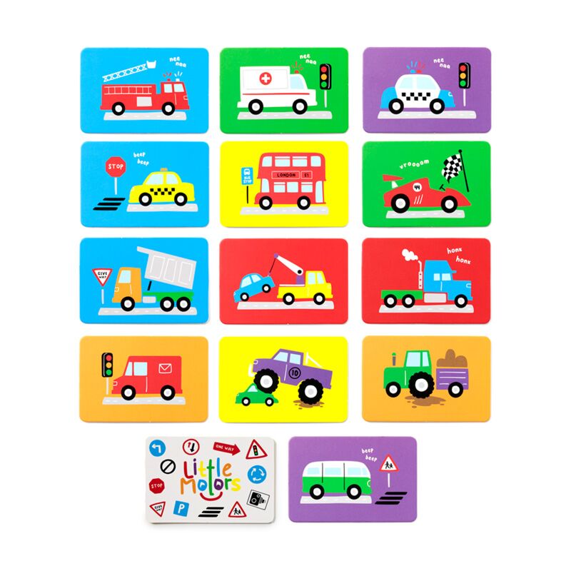 Joc educativ, carduri de memorie pentru copii, Liitle Motors, 26 piese