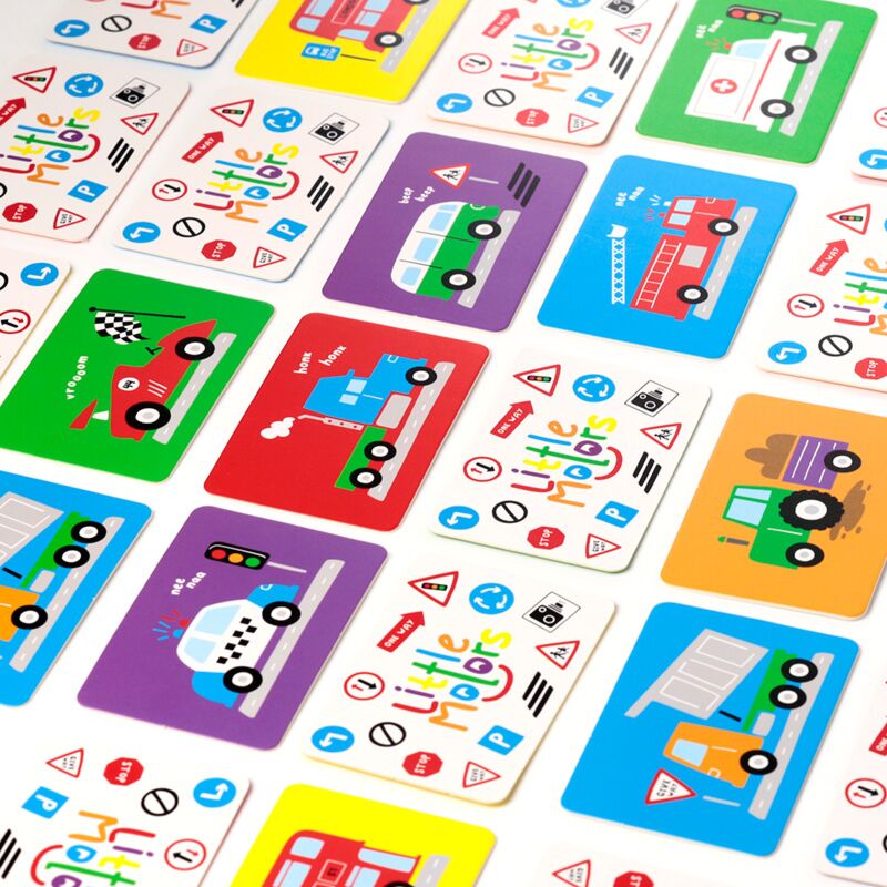 Joc educativ, carduri de memorie pentru copii, Liitle Motors, 26 piese
