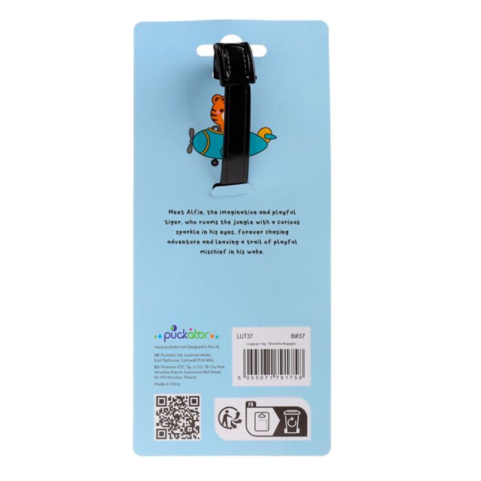 Eticheta de bagaj pentru copii, tigrul Alfie, Adoramals, Luggage Tag