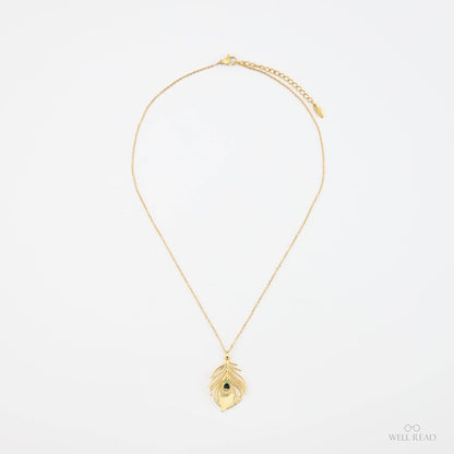 Lanț cu pandantiv Pride and Prejudice, bijuterie inspirată din cărți