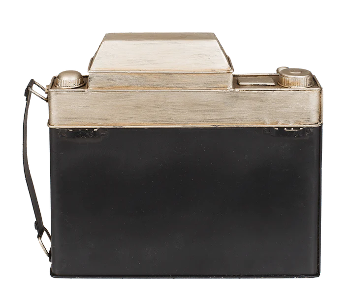 Cutie pentru chei din metal cu ceas, design cameră foto vintage