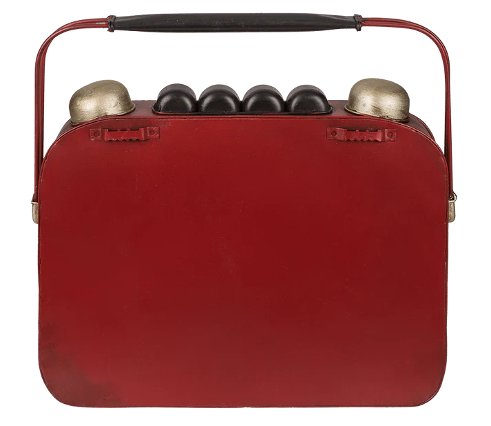 Cutie pentru chei din metal cu ceas, design radio vintage