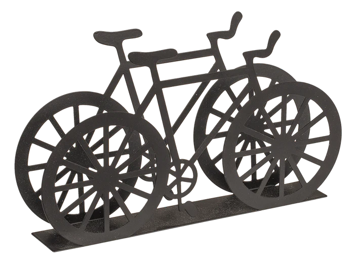 Suport pentru șervețele din metal, design bicicletă, negru