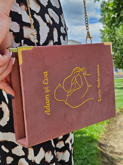 Geantă Carte Handmade – Adam și Eva | Ediție Minimalistă