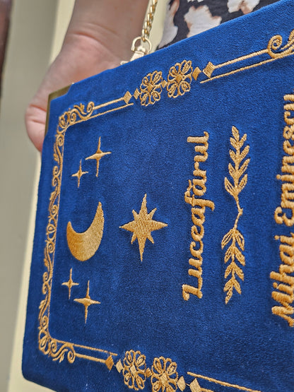 Geantă Carte Handmade – Luceafărul | Ediția Noapte - Auriu Antic