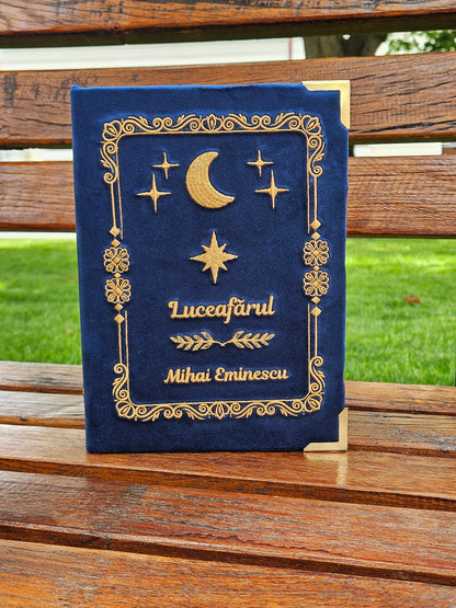 Geantă Carte Handmade – Luceafărul | Ediția Noapte - Auriu Antic