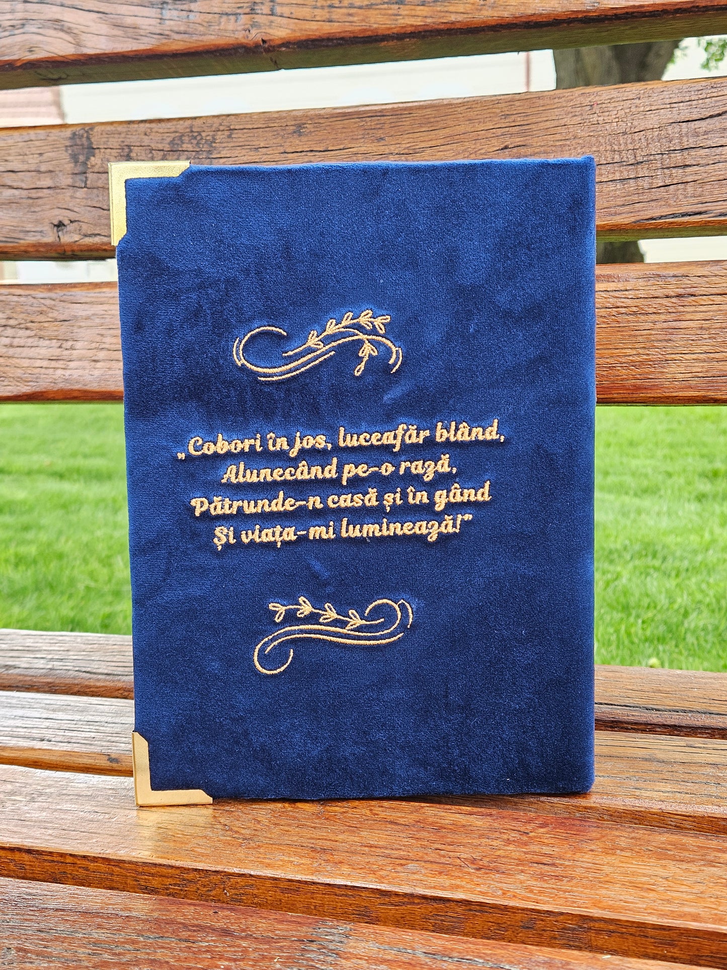 Geantă Carte Handmade – Luceafărul | Ediția Noapte - Auriu Antic