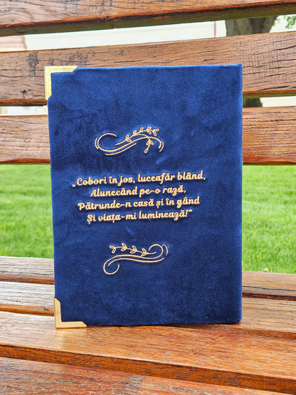 Geantă Carte Handmade – Luceafărul | Ediția Noapte - Auriu Antic