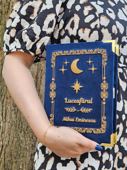 Geantă Carte Handmade – Luceafărul | Ediția Noapte - Auriu Antic