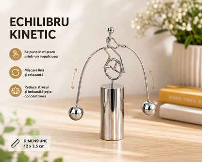 Jucărie Kinetică de Birou – Monociclist în Echilibru, Obiect Antistres