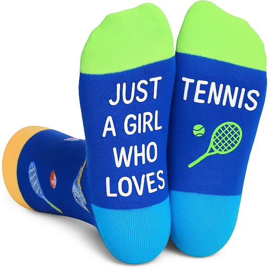 Sosete dama, haioase, lungi, tematica tenis, marime universala