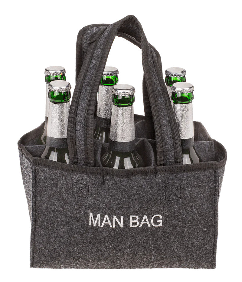 Geantă din fetru pentru sticle, „MAN BAG”, cu 6 compartimente