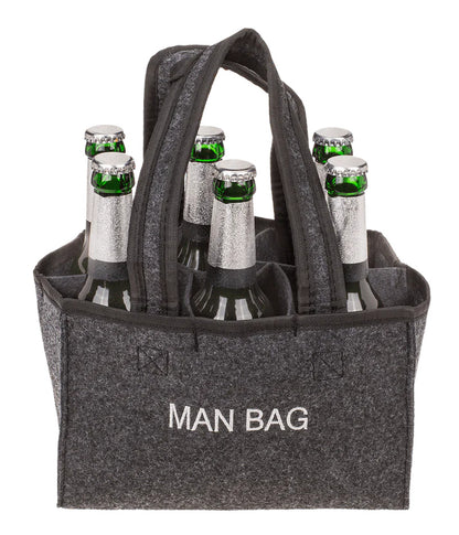Geantă din fetru pentru sticle, „MAN BAG”, cu 6 compartimente