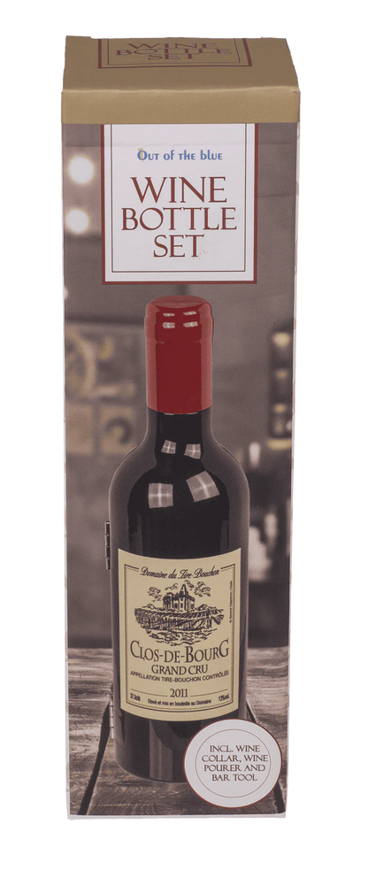 Set desfăcător pentru vin, în formă de sticlă, cu 3 accesorii