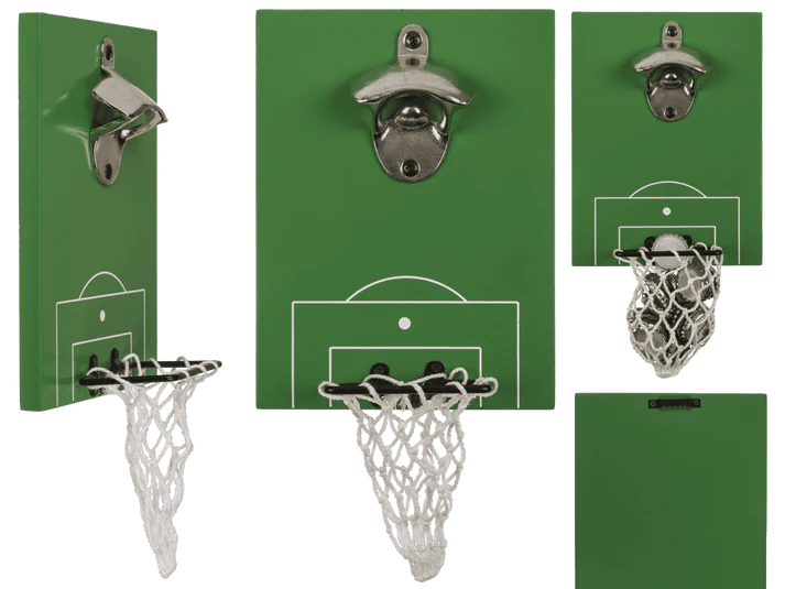 Desfăcător de sticle cu colector de capace – design poartă de fotbal