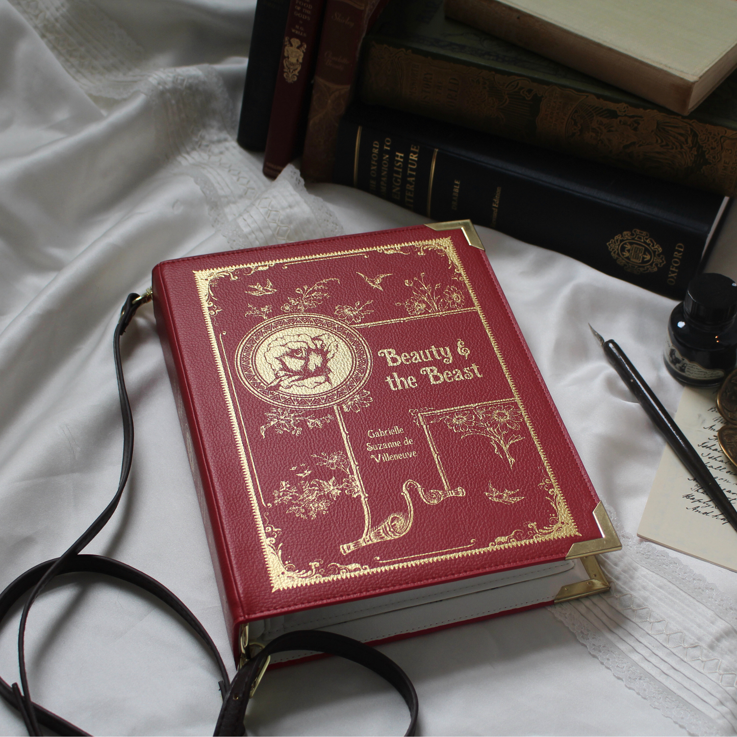 Geantă Carte Beauty and the Beast - Ediție Luxury Gold Foiled