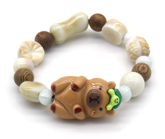 Brățară Capybara pentru copii – Accesoriu simpatic cu broscuță decorativă