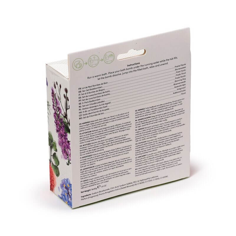Bombe de baie mini Butterfly Meadows, set floral de 9, cu ulei de migdale pentru relaxare