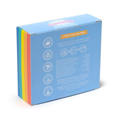 Set 3 Bombe de baie, pentru copii, plutitoare, Magic Rainbow, culorile curcubeului, în formă de Stea, Nor și Lună, 3 x 110 g