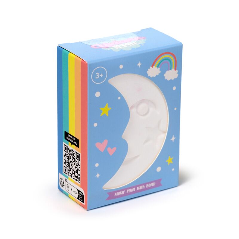 Set 3 Bombe de baie, pentru copii, plutitoare, Magic Rainbow, culorile curcubeului, în formă de Stea, Nor și Lună, 3 x 110 g