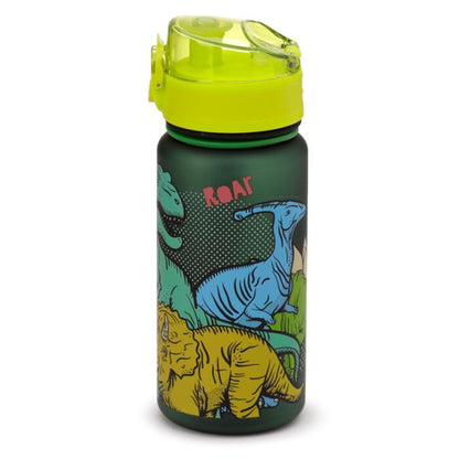 Sticla de apa pop top, pentru copii, Dinosauria, rezistenta la impact, sistem de agatare, material ecologic Ecozen, fara BPA, 350 ml