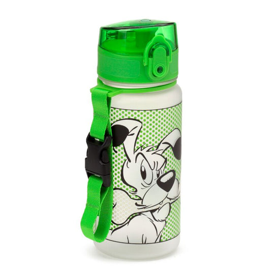 Sticla de apa pop top, pentru copii, cățelul Idefix (Dogmatix), produs licențiat Asterix, rezistenta la impact, material ecologic Ecozen, fara BPA, 350 ml