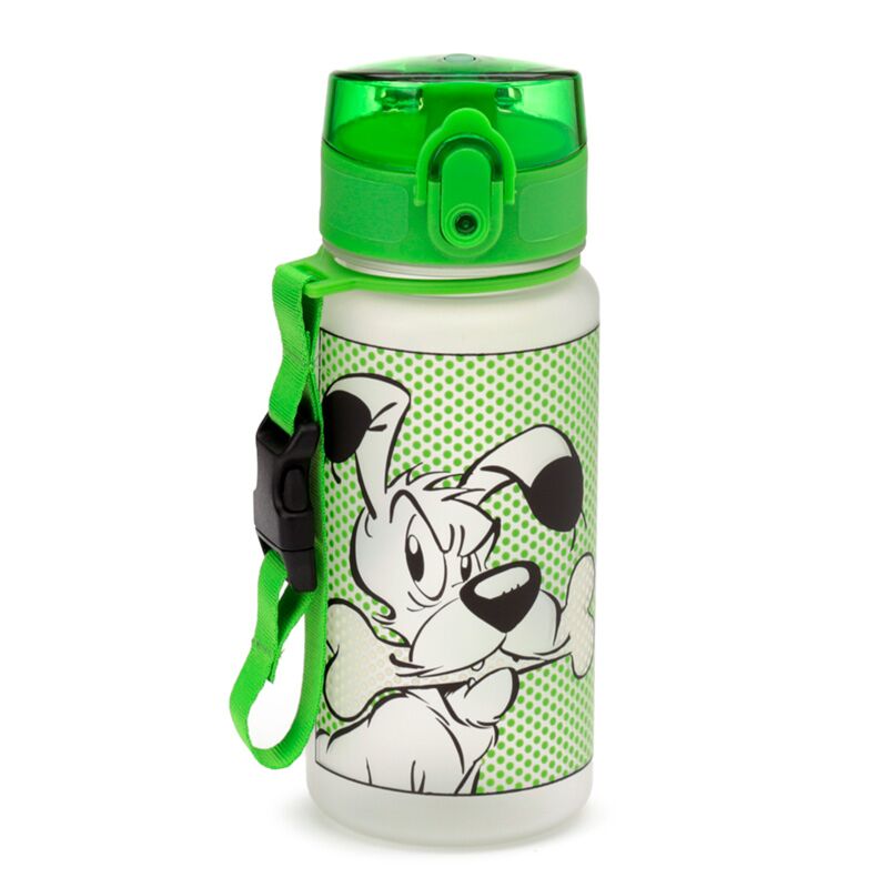 Sticla de apa pop top, pentru copii, cățelul Idefix (Dogmatix), produs licențiat Asterix, rezistenta la impact, material ecologic Ecozen, fara BPA, 350 ml
