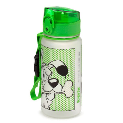 Sticla de apa pop top, pentru copii, cățelul Idefix (Dogmatix), produs licențiat Asterix, rezistenta la impact, material ecologic Ecozen, fara BPA, 350 ml