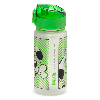 Sticla de apa pop top, pentru copii, cățelul Idefix (Dogmatix), produs licențiat Asterix, rezistenta la impact, material ecologic Ecozen, fara BPA, 350 ml