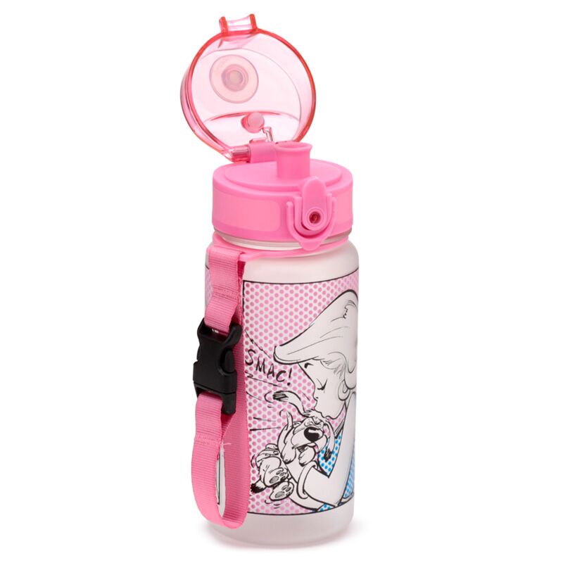 Sticla de apa pop top, pentru copii, Falbala si Idefix, produs licențiat Asterix, rezistenta la impact, material ecologic Ecozen, fara BPA, 350 ml