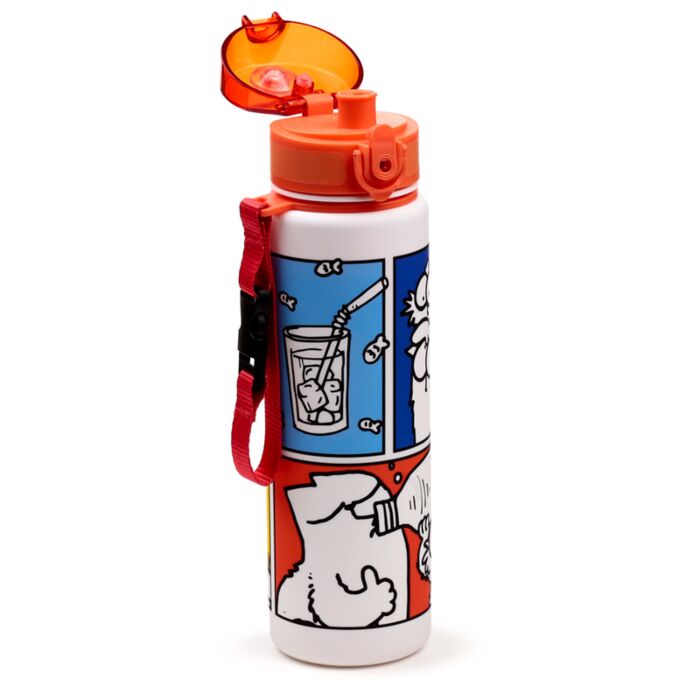 Sticlă de apă pop-up, design Simon's Cat, rezistentă la impact, Ecozen, fără BPA, 600 ml