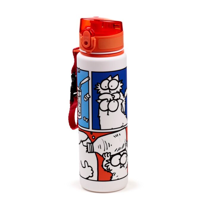 Sticlă de apă pop-up, design Simon's Cat, rezistentă la impact, Ecozen, fără BPA, 600 ml