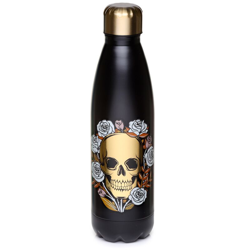 Termos cu design Skulls and Roses pentru iubitorii de stil gothic
