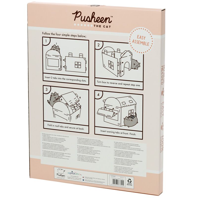 Căsuță / Loc de joacă pentru pisici, din carton, model Cafenea, Pusheen the Cat Catfé