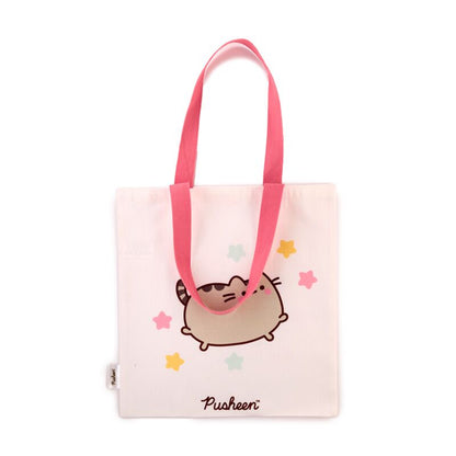 Tote bag Pusheen the Cat, geantă cu pisică și stele, accesoriu deosebit