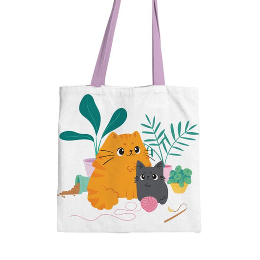 Geantă Tote Bag, reutilizabilă, cu pisici, Beans & Co