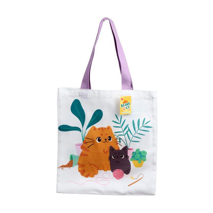 Geantă Tote Bag, reutilizabilă, cu pisici, Beans & Co