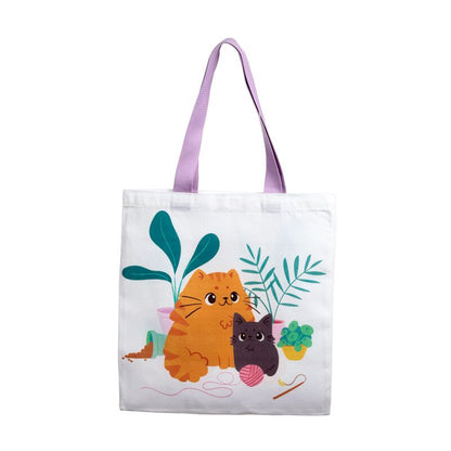 Geantă Tote Bag, reutilizabilă, cu pisici, Beans & Co