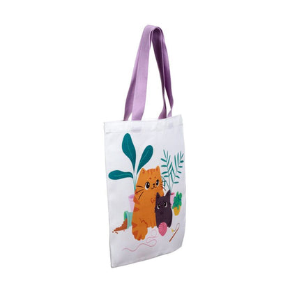 Geantă Tote Bag, reutilizabilă, cu pisici, Beans & Co