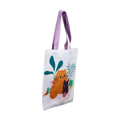 Geantă Tote Bag, reutilizabilă, cu pisici, Beans & Co