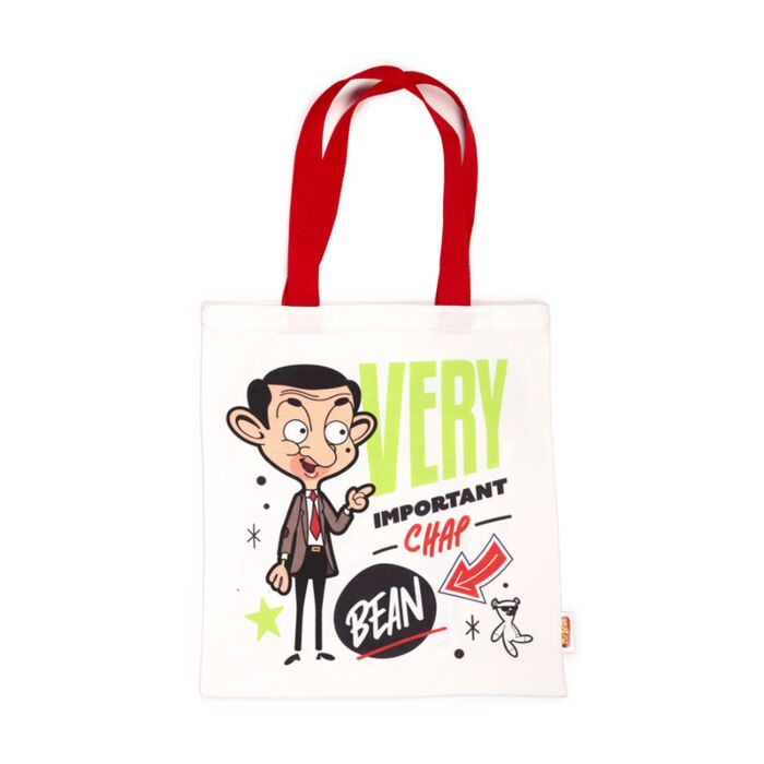 Geantă Tote bag, reutilizabilă, Mr Bean și Ursulețul Teddy, produs licențiat