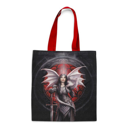 Tote bag fantasy cu dragon și războinică – Anne Stokes