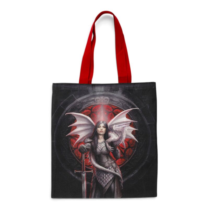 Tote bag fantasy cu dragon și războinică – Anne Stokes