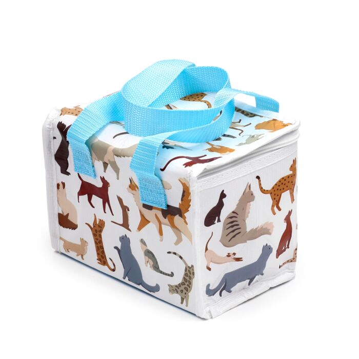 Geantă termoizolantă pentru prânz, Feline, design pisici, reutilizabilă, impermeabilă