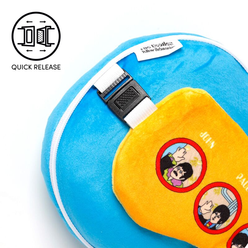 Perna de calatorie de plus & masca de dormit, Relaxeazzz ,The Beatles Yellow Submarine, cu fermoar, pentru masina/avion