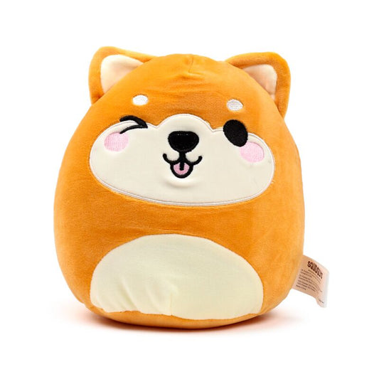 Jucarie plus, material premium Velboa, moale, Shuggs cainele Shiba Inu, Adoramals, Colectia Squidglys Relaxeazzz