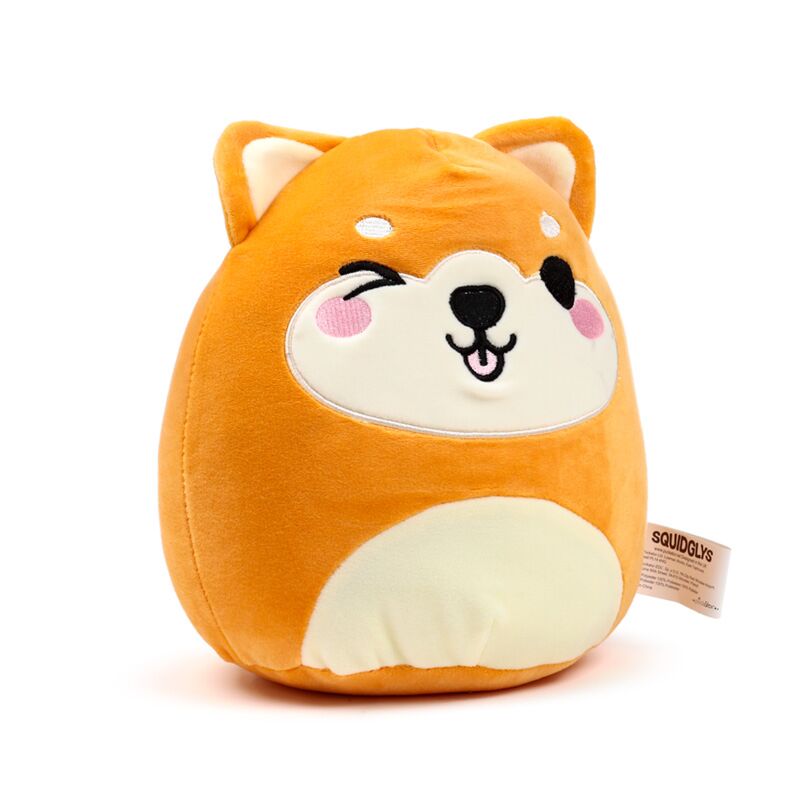 Jucarie plus, material premium Velboa, moale, Shuggs cainele Shiba Inu, Adoramals, Colectia Squidglys Relaxeazzz